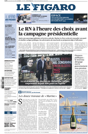 Prima pagina Le Figaro di oggi - Quotidiano estero