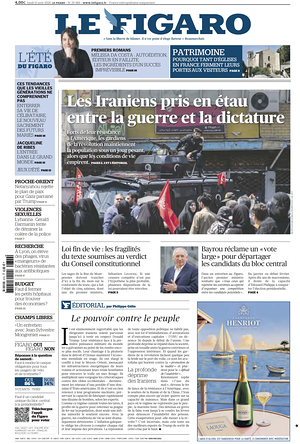 Prima pagina Le Figaro di oggi - Quotidiano estero