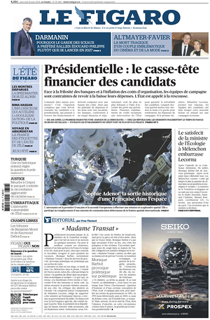 Prima pagina Le Figaro di oggi - Quotidiano estero