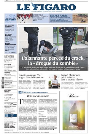 Prima pagina Le Figaro di oggi - Quotidiano estero