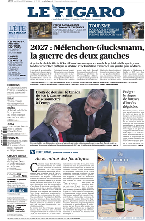 Prima pagina Le Figaro di oggi - Quotidiano estero