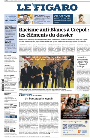 Prima pagina Le Figaro di oggi - Quotidiano estero