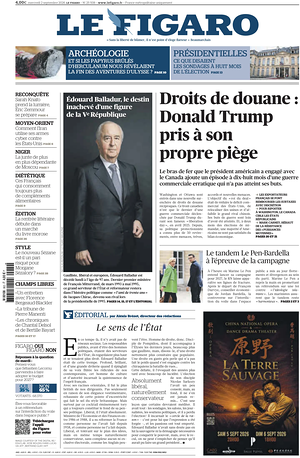 Prima pagina Le Figaro di oggi - Quotidiano estero