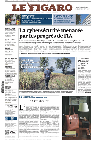 Prima pagina Le Figaro di oggi - Quotidiano estero