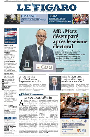 Prima pagina Le Figaro di oggi - Quotidiano estero