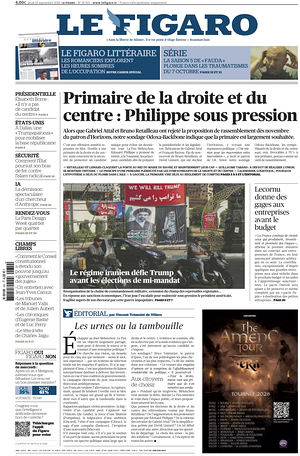 Prima pagina Le Figaro di oggi - Quotidiano estero