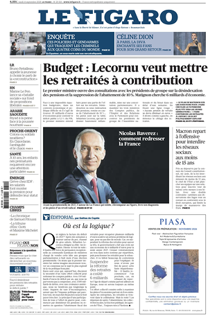 Prima pagina Le Figaro di oggi - Quotidiano estero
