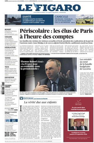 Prima pagina Le Figaro di oggi - Quotidiano estero