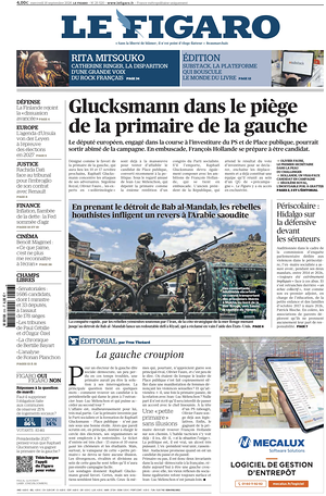 Prima pagina Le Figaro di oggi - Quotidiano estero