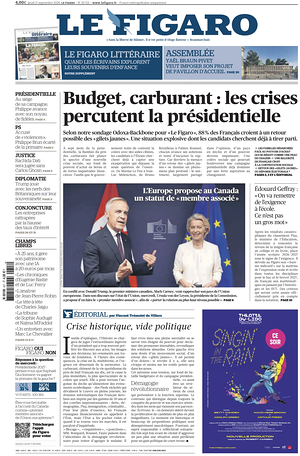 Prima pagina Le Figaro di oggi - Quotidiano estero