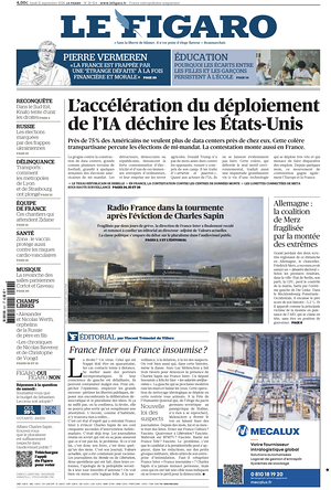Prima pagina Le Figaro di oggi - Quotidiano estero