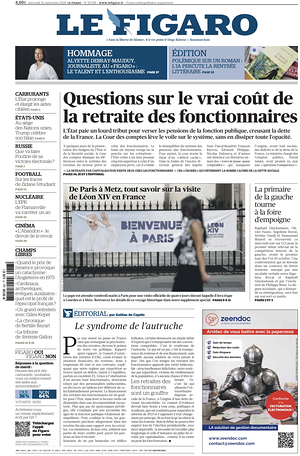 Prima pagina Le Figaro di oggi - Quotidiano estero