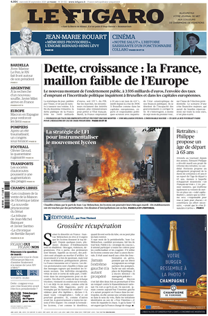 Prima pagina Le Figaro di oggi - Quotidiano estero