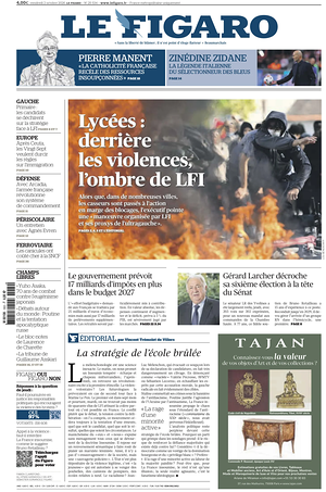 Prima pagina Le Figaro di oggi - Quotidiano estero