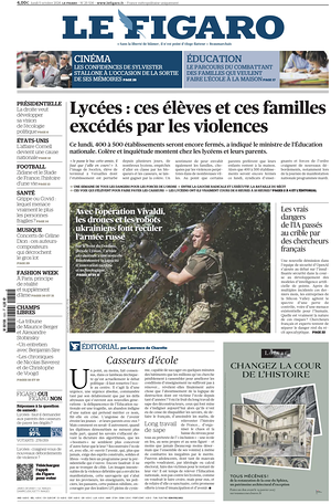 Prima pagina Le Figaro di oggi - Quotidiano estero