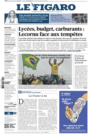 Prima pagina Le Figaro di oggi - Quotidiano estero