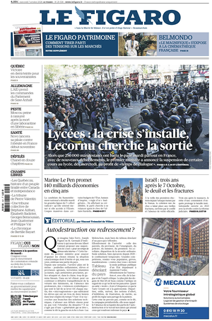Prima pagina Le Figaro di oggi - Quotidiano estero