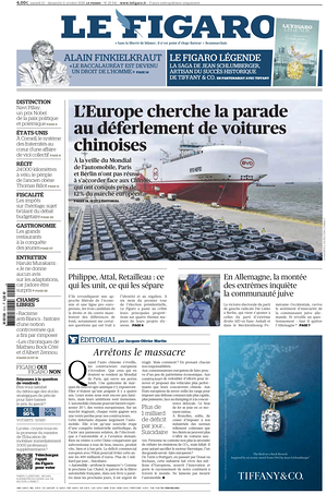 Prima pagina Le Figaro di oggi - Quotidiano estero