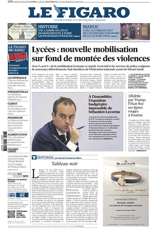 Prima pagina Le Figaro di oggi - Quotidiano estero