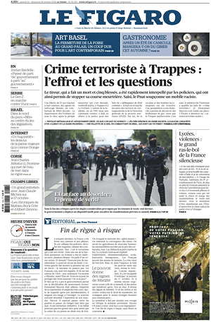 Prima pagina Le Figaro di oggi - Quotidiano estero