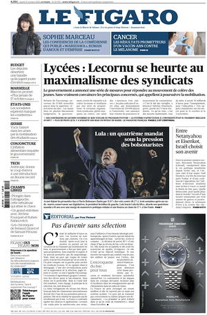 Prima pagina Le Figaro di oggi - Quotidiano estero