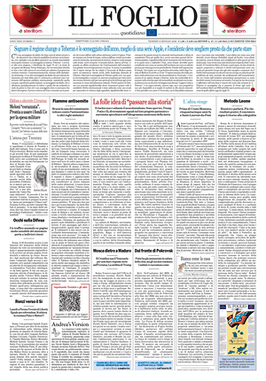 Il Foglio Quotidiano prima pagina