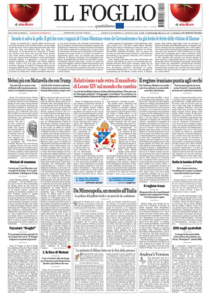 Il Foglio Quotidiano prima pagina