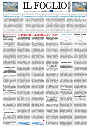 Prima pagina Il Foglio Quotidiano di oggi - Quotidiano nazionale