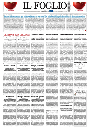 Il Foglio Quotidiano prima pagina