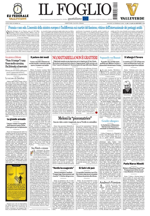 Prima pagina Il Foglio Quotidiano di oggi - Quotidiano nazionale