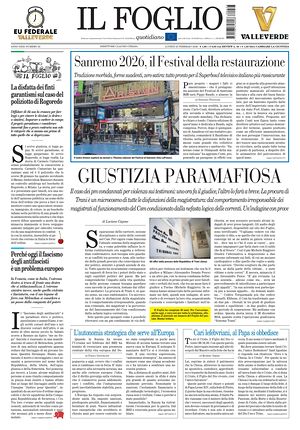 Prima pagina Il Foglio Quotidiano di oggi - Quotidiano nazionale