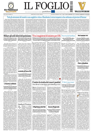 Prima pagina Il Foglio Quotidiano di oggi - Quotidiano nazionale