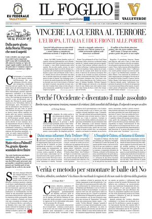 Prima pagina Il Foglio Quotidiano di oggi - Quotidiano nazionale