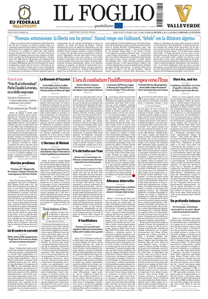 Prima pagina Il Foglio Quotidiano di oggi - Quotidiano nazionale