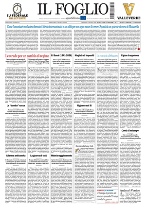Prima pagina Il Foglio Quotidiano di oggi - Quotidiano nazionale