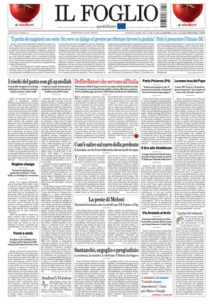 Prima pagina Il Foglio Quotidiano di oggi - Quotidiano nazionale