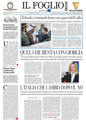 Prima pagina Il Foglio Quotidiano di oggi - Quotidiano nazionale