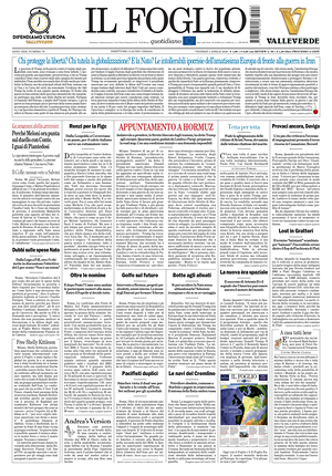 Prima pagina Il Foglio Quotidiano di oggi - Quotidiano nazionale