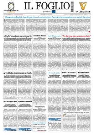 Prima pagina Il Foglio Quotidiano di oggi - Quotidiano nazionale