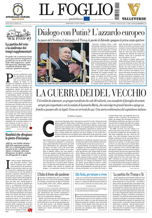 Prima pagina Il Foglio Quotidiano di oggi - Quotidiano nazionale