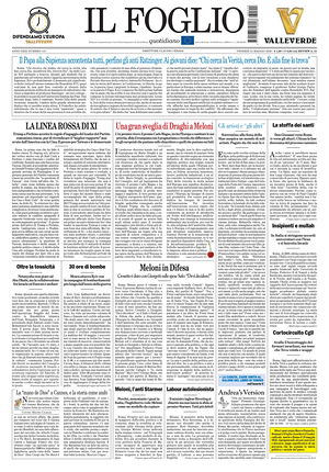 Prima pagina Il Foglio Quotidiano di oggi - Quotidiano nazionale