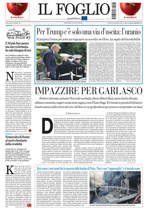 Il Foglio Quotidiano prima pagina