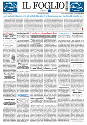 Prima pagina Il Foglio Quotidiano di oggi - Quotidiano nazionale