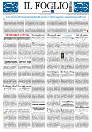 Prima pagina Il Foglio Quotidiano di oggi - Quotidiano nazionale