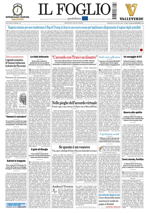 Prima pagina Il Foglio Quotidiano di oggi - Quotidiano nazionale