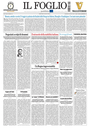 Prima pagina Il Foglio Quotidiano di oggi - Quotidiano nazionale
