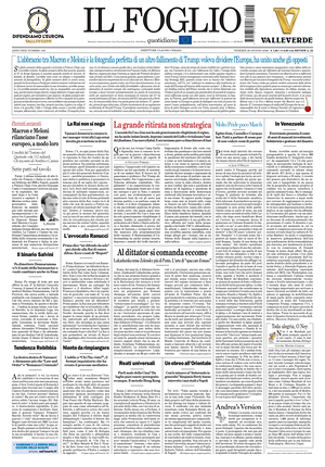 Il Foglio Quotidiano prima pagina