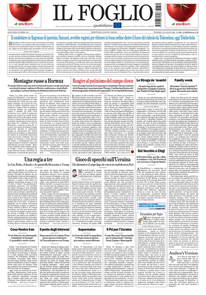 Prima pagina Il Foglio Quotidiano di oggi - Quotidiano nazionale