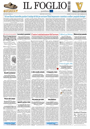 Il Foglio Quotidiano prima pagina