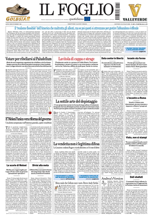 Il Foglio Quotidiano prima pagina